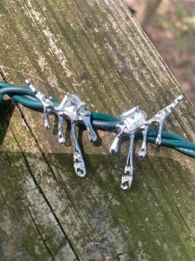 NWOT Earrings Drip Drop Drippy Molten Metal CZ UNIQUE Jewelry